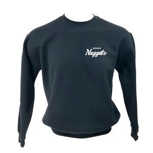 DENVER NUGGETS Double Script Retro Logo Black Pullover Crewneck Sweatshirt